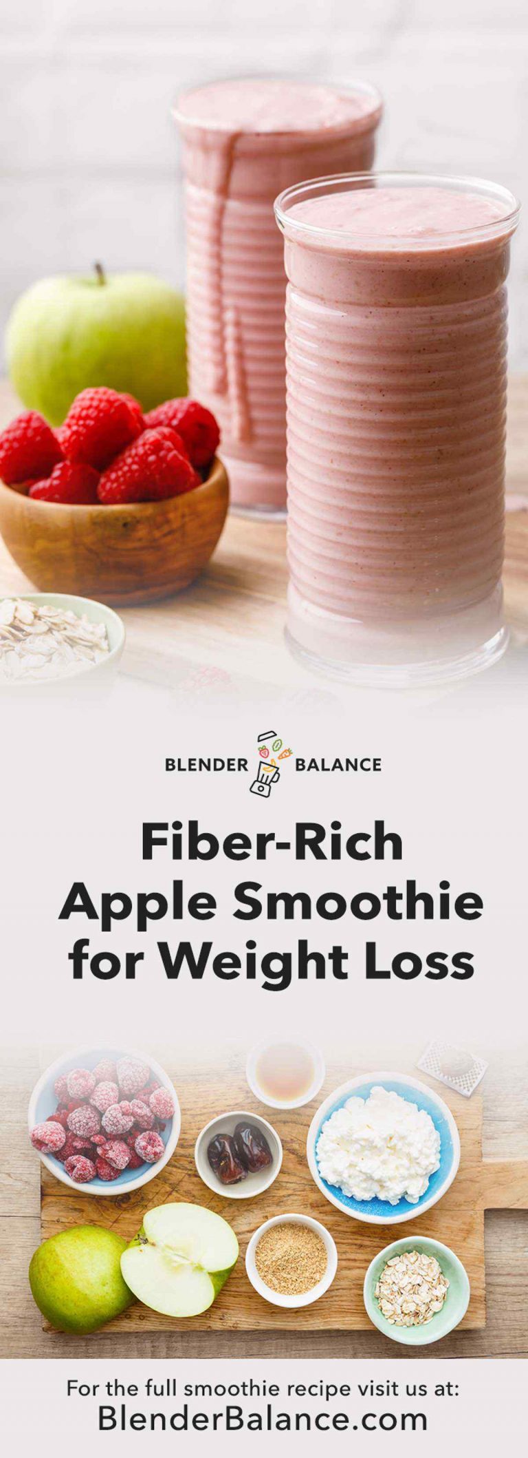FiberRich Green Apple Smoothie for Sustained Weight Loss Blender Balance
