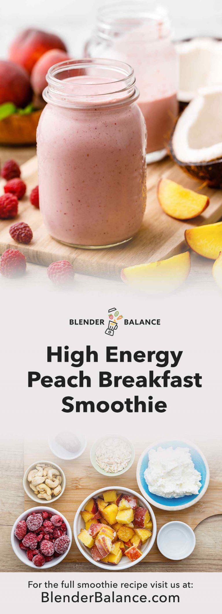 Perky Peach Wake Up Smoothie - Breakfast in a Glass - Blender Balance